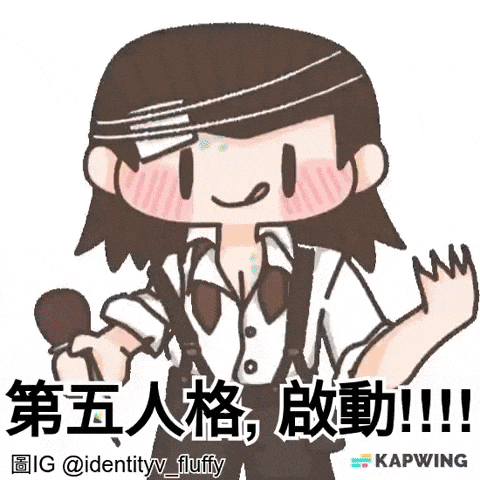 a cartoon character wearing a hat with a candle on it says identityv_fluffy