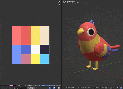 a 3d model of a bird is being displayed on a computer
