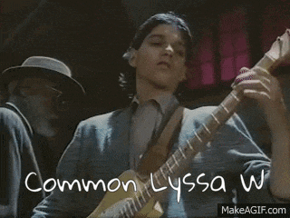 a young man is playing a guitar with the words common lyssa w written on the bottom