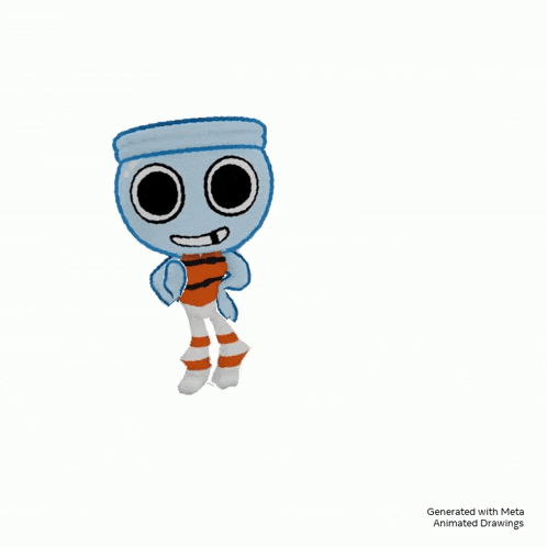 a drawing of a cartoon character is generated with meta animated drawings software