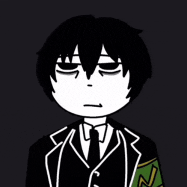 a black and white drawing of a man in a suit holding a gun