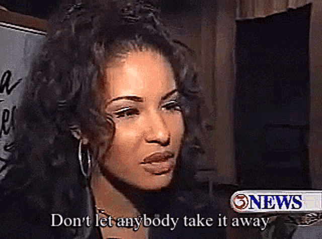 a woman says " don 't let anybody take it away " in a news report