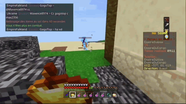a screenshot of a minecraft game with the name gogotop on the screen