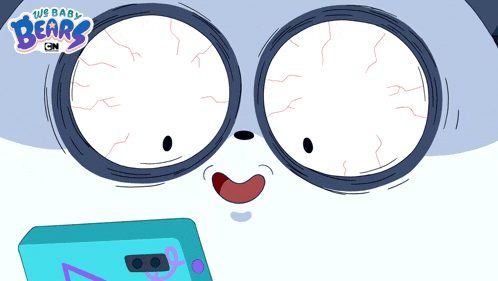 a cartoon of a bear with glasses and the words we baby bears