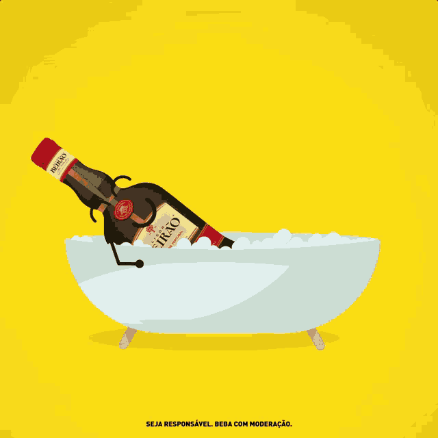 a bottle of ercao is in a bathtub with foam