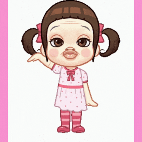 a cartoon of a girl with pigtails and a big mouth says spirit on the bottom