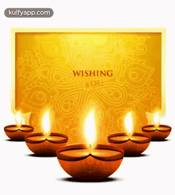 a card with candles and a wishing you sign