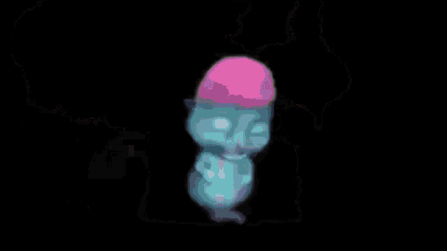 a blue cartoon character with the words duaarr memekk written on it