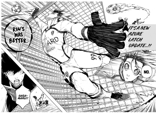 a black and white drawing of a soccer player with the words " rin 's was better " on it