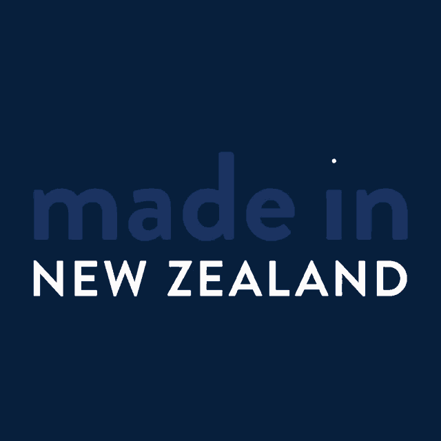 a blue background with the words made in new zealand on it