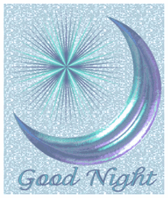 a picture of a crescent moon with the words good night