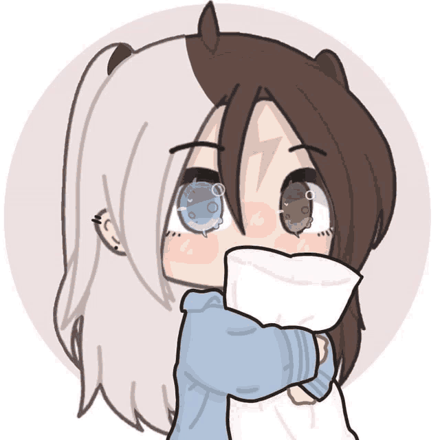 a drawing of a girl hugging another girl in a circle