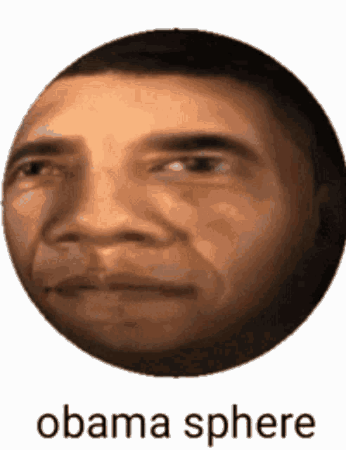 a close up of a man 's face with the words obama sphere written below it