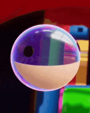 a bubble with a black hole in the middle