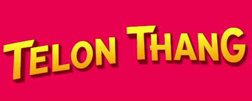 a yellow letter n is on a red background with the word thang below it