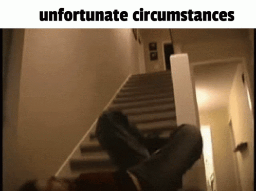 Unfortunate Circumstances Falling Down Stairs GIF - Unfortunate Circumstances Falling Down Stairs Among Us GIFs