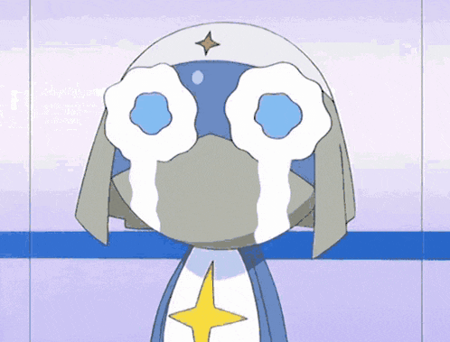 a cartoon character with tears coming out of its eyes