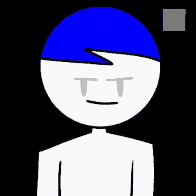 a cartoon character with a blue hat is holding an iced tea glass