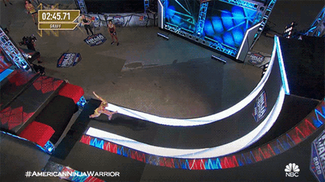 an aerial view of the american ninja warrior show on nbc