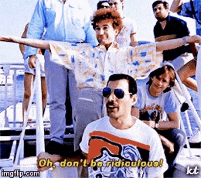 Dont Be Ridiculous Freddie Mercury GIF - Dont Be Ridiculous Freddie Mercury John Deacon GIFs