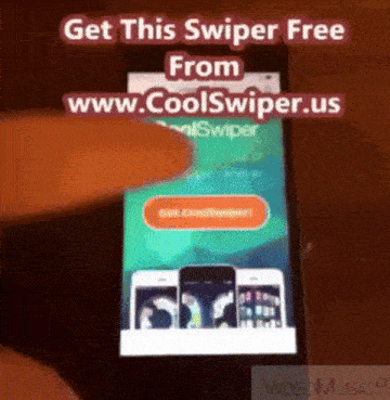 a phone screen that says get this swiper free from www.coolswiper.us
