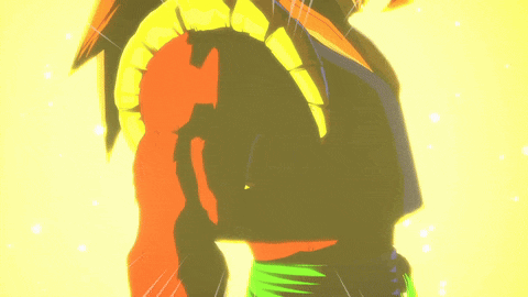 a silhouette of a person with a red tail
