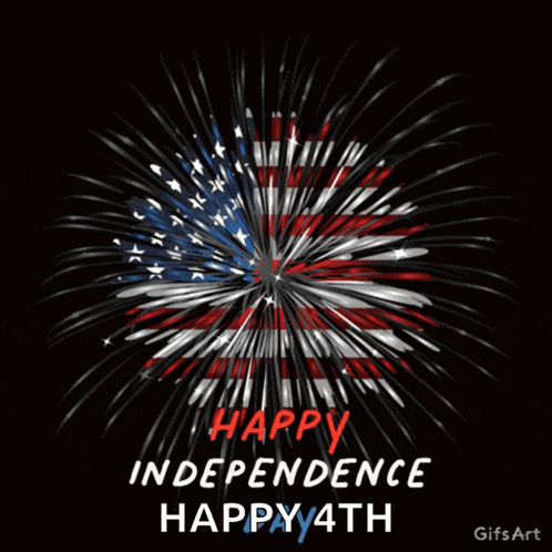 a fireworks display with the words happy independence happy4th