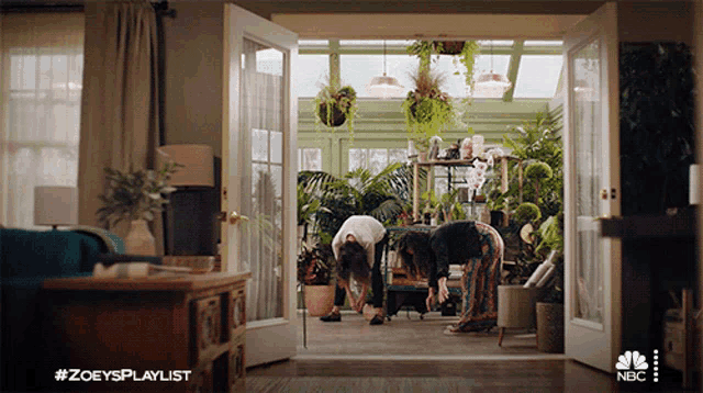 a nbc advertisement for zoey 's playlist features a woman bending over