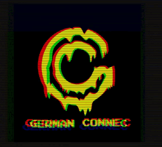 a german connec logo is displayed in a black background