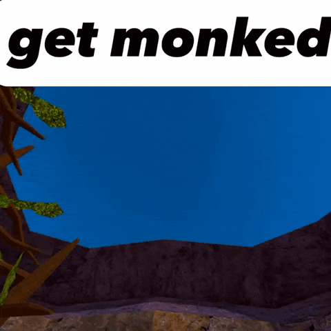 a picture of a cartoon whale with the words get monked above it