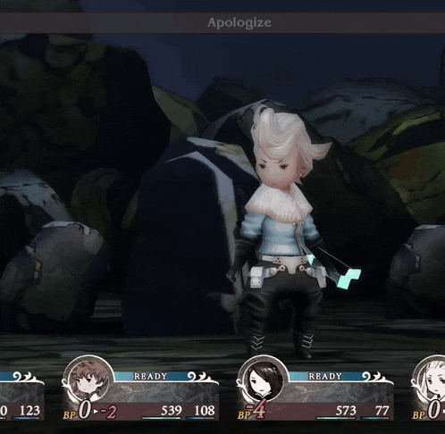 a screenshot of a video game that says apologize on the bottom