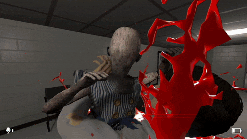 a screenshot of a video game shows a monster with blood coming out of it