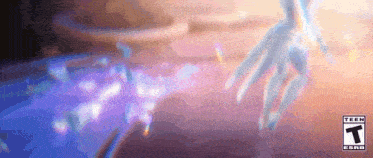 a blurred image of a person 's hands with a t on the bottom