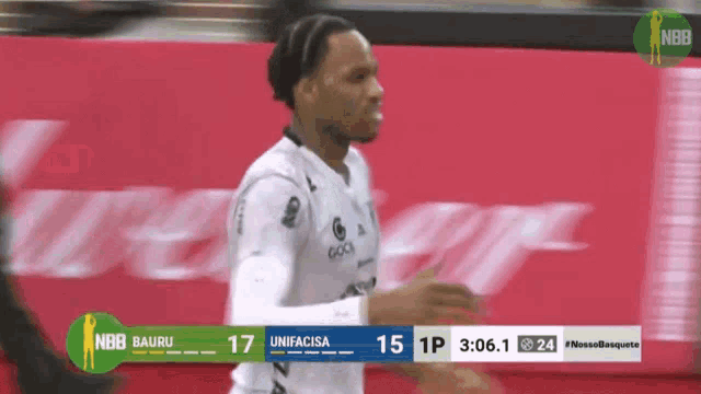 a soccer game is being played between nbb and unifacisa
