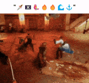 a screenshot of a video game shows a sword and a flame