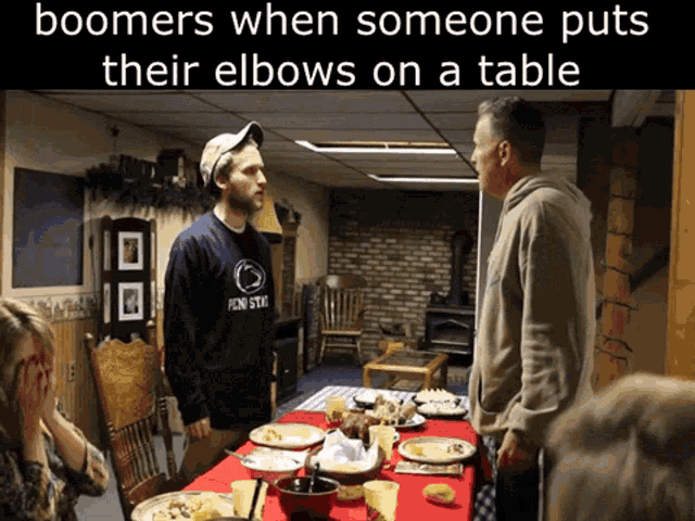 Boomers When Someone Puts Their Elbows On A Table GIF - Boomers When Someone Puts Their Elbows On A Table Mc Jugger Nuggets GIFs