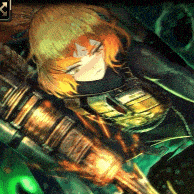 a girl is holding a large weapon in her hands