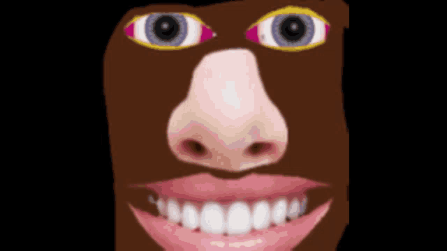 a close up of a person 's face with a smile