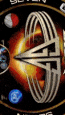 a picture of a space ship with the number seven on it
