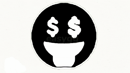 a smiley face with three dollar signs in it