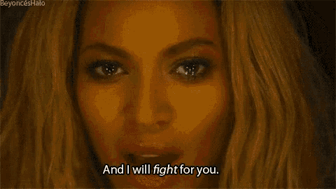 a close up of a woman 's face with the words `` and i will fight for you '' written below it .