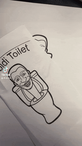 a drawing of a man in a toilet that says ' bidi toilet ' on the top