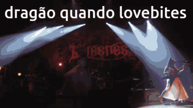 the word lovebites is on a dark background
