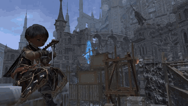 a person playing a harp in a video game