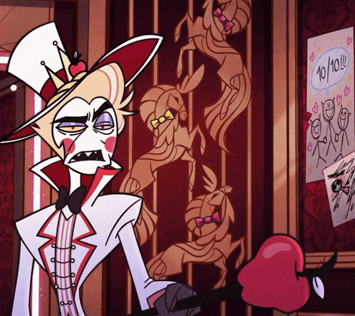 a cartoon character is holding a red heart in front of a poster that says ' 10/10/10 '