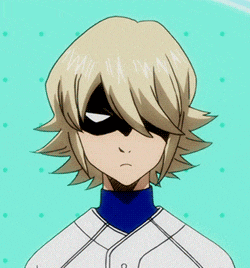 a cartoon character with blonde hair and a blue shirt