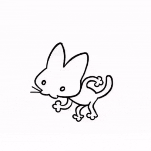 a black and white drawing of a rabbit with wings .