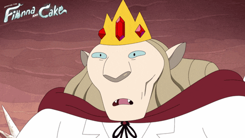 a poster for finna and cake features a cartoon character