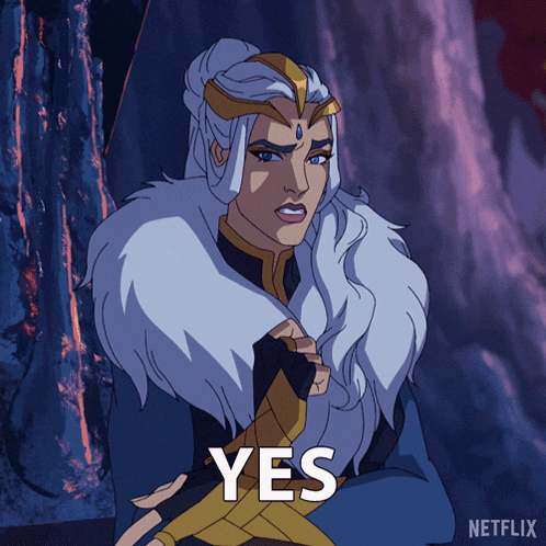 a cartoon of a woman saying yes with a netflix logo in the corner