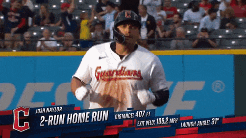 a baseball player named josh naylor is running towards home plate